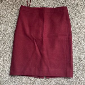 JCrew Size 2 Burgundy Wool Pencil Skirt